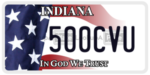 500CVU license plate in Indiana