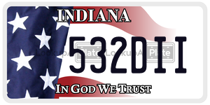 532DII license plate in Indiana