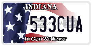 533CUA  license plate in IN