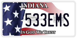533EMS  license plate in IN