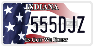 555DJZ  license plate in IN