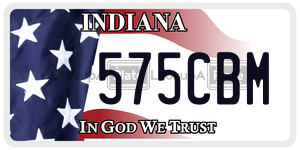575CBM license plate in Indiana