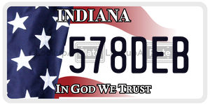 578DEB license plate in Indiana