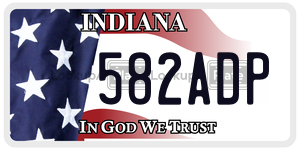 582ADP license plate in Indiana