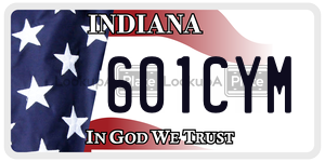 601CYM  license plate in IN