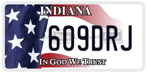 609DRJ license plate in Indiana