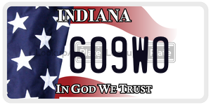 609WO  license plate in IN