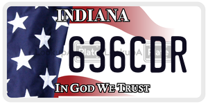 636CDR license plate in Indiana