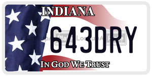643DRY  license plate in IN