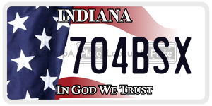 704BSX license plate in Indiana