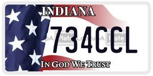 734CCL license plate in Indiana