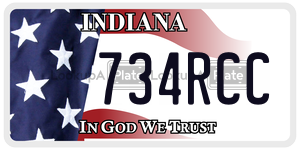 734RCC license plate in Indiana