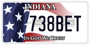 738BET  license plate in IN