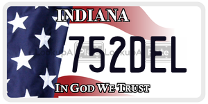 752DEL license plate in Indiana