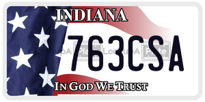 763CSA license plate in Indiana