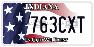 763CXT license plate in Indiana