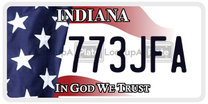 773JFA  license plate in IN