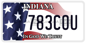 783COU license plate in Indiana