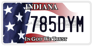 785DYM license plate in Indiana