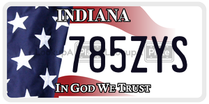 785ZYS  license plate in IN