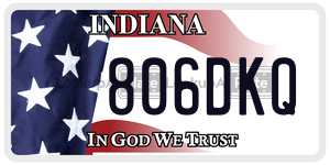 806DKQ license plate in Indiana