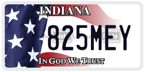 825MEY license plate in Indiana