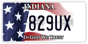 829UX  license plate in IN