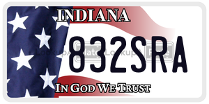 832SRA  license plate in IN