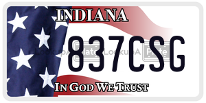 837CSG  license plate in IN
