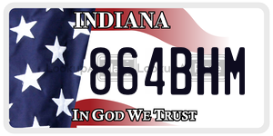 864BHM  license plate in IN