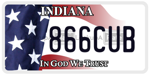 866CUB license plate in Indiana