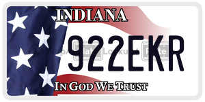 922EKR license plate in Indiana