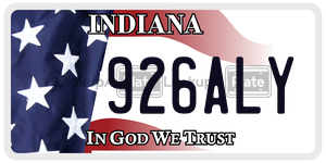 926ALY  license plate in IN