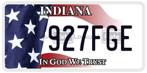927FGE  license plate in IN