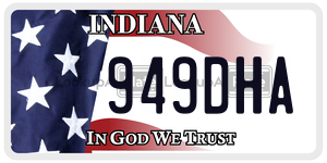 949DHA  license plate in IN