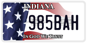 985BAH license plate in Indiana