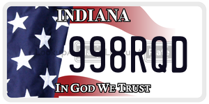 998RQD license plate in Indiana