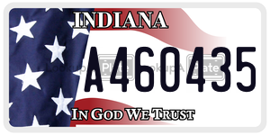 A460435  license plate in IN