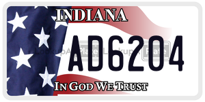 AD6204  license plate in IN