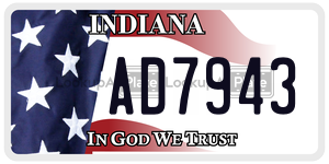 AD7943 license plate in Indiana