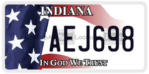 AEJ698 license plate in Indiana