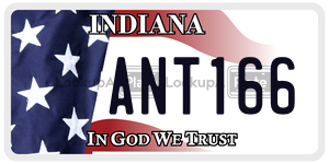 ANT166 license plate in Indiana