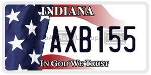 AXB155 license plate in Indiana