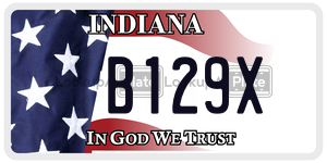 B129X  license plate in IN