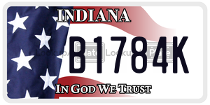 B1784K license plate in Indiana
