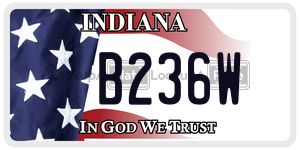 B236W  license plate in IN