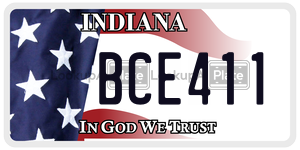 BCE411  license plate in IN