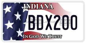 BDX200 license plate in Indiana