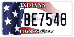 BE7548  license plate in IN