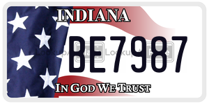 BE7987 license plate in Indiana